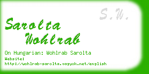 sarolta wohlrab business card